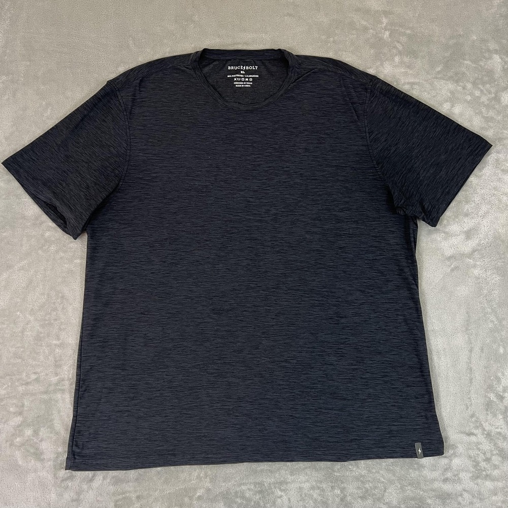 Bruce Bolt Shirt Mens XL Gray Performance Stretch Athletic Short Sleeve Tee
